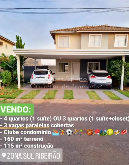 Foto 1 de Casa de Condomínio com 4 Quartos à venda, 160m² em Condomínio Guaporé, Ribeirão Preto