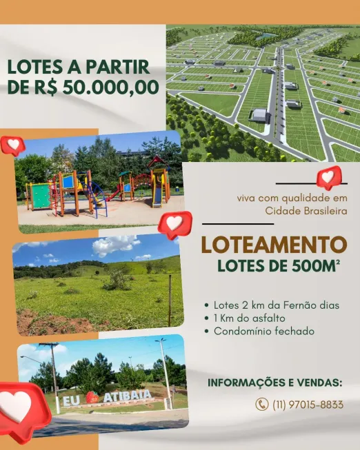 Foto 1 de Lote/Terreno à venda, 500m² em Centro, Bom Jesus dos Perdões