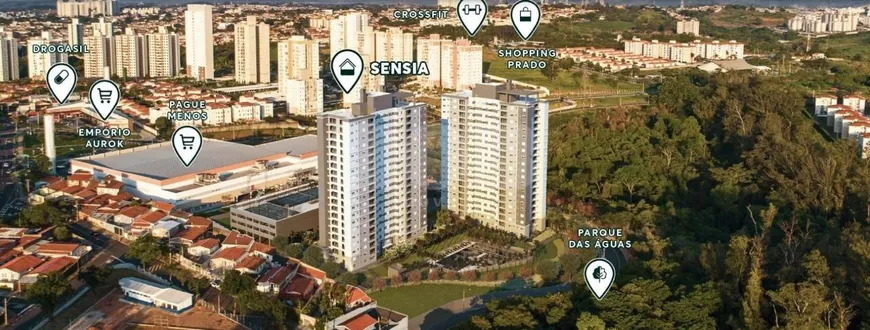 Foto 1 de Apartamento com 2 Quartos à venda, 64m² em Parque Prado, Campinas