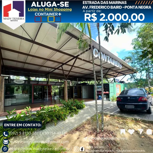 Foto 1 de Ponto Comercial para alugar, 16m² em Ponta Negra, Manaus