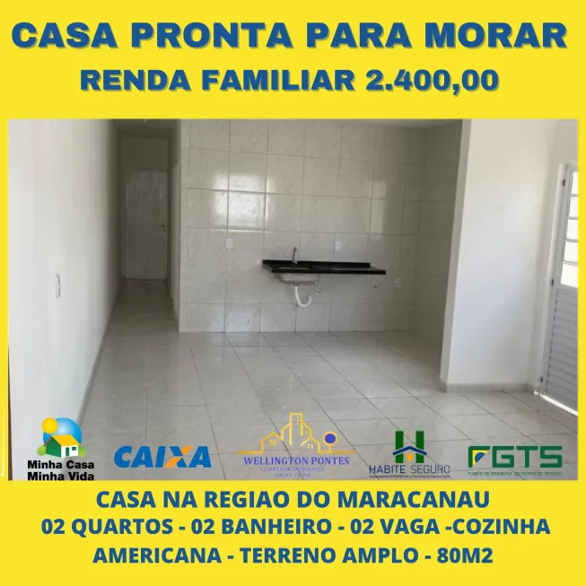 Foto 1 de Casa com 2 Quartos à venda, 88m² em Jardim Bandeirante, Maracanaú