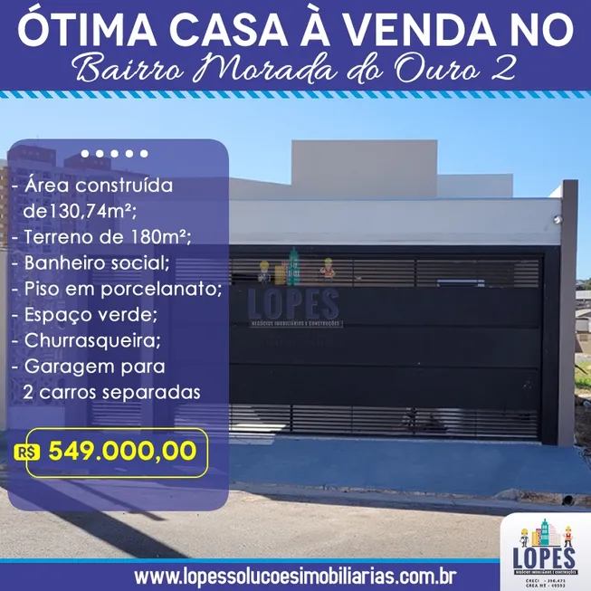 Foto 1 de Casa de Condomínio com 3 Quartos à venda, 140m² em Morada do Ouro, Cuiabá