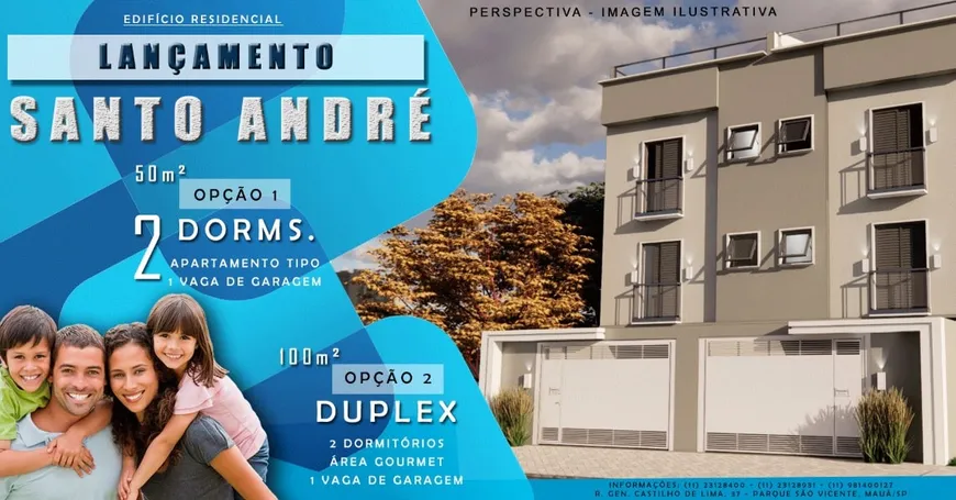 Foto 1 de Apartamento com 2 Quartos à venda, 55m² em Jardim Guarara, Santo André