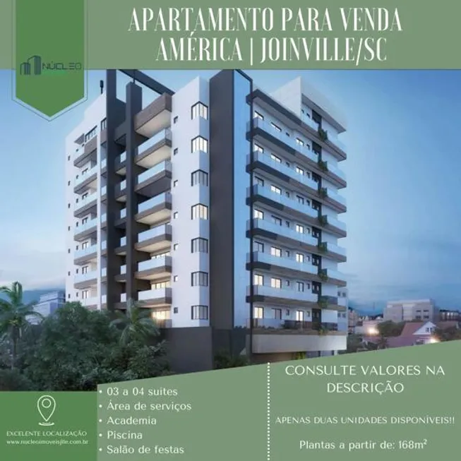 Foto 1 de Apartamento com 4 Quartos à venda, 173m² em América, Joinville
