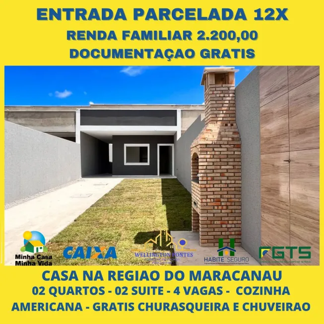 Foto 1 de Casa com 2 Quartos à venda, 88m² em Jardim Bandeirante, Maracanaú