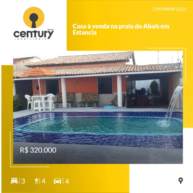 Foto 1 de Casa com 3 Quartos à venda, 72m² em , Estância