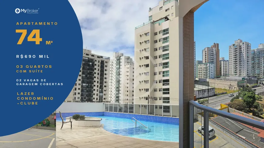 Foto 1 de Apartamento com 3 Quartos à venda, 73m² em Praia de Itaparica, Vila Velha