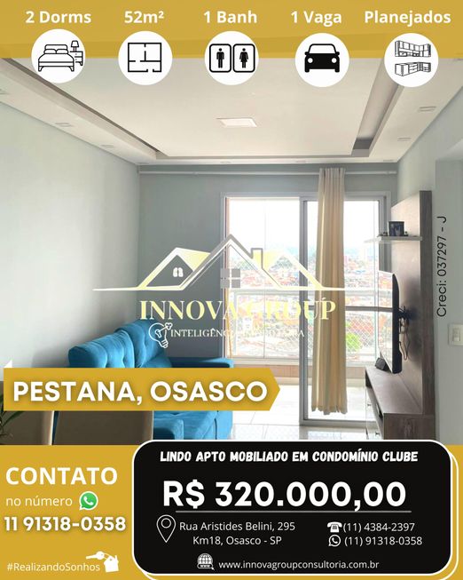 Apartamento com 2 dorms, Vila Yara, Osasco - R$ 450 mil, Cod: 1510