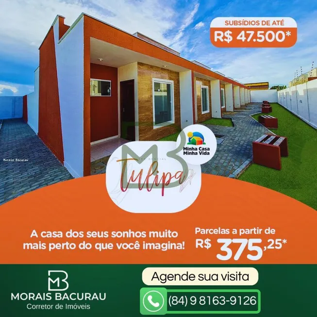 Foto 1 de Casa com 2 Quartos à venda, 50m² em Bela Vista, Macaíba