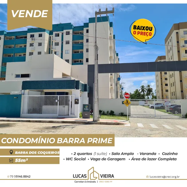 Foto 1 de Apartamento com 2 Quartos à venda, 60m² em Centro, Barra dos Coqueiros
