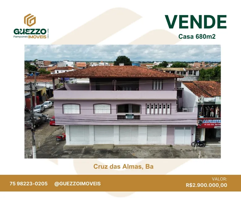 Foto 1 de Prédio Comercial com 5 Quartos à venda, 900m² em Centro, Cruz das Almas
