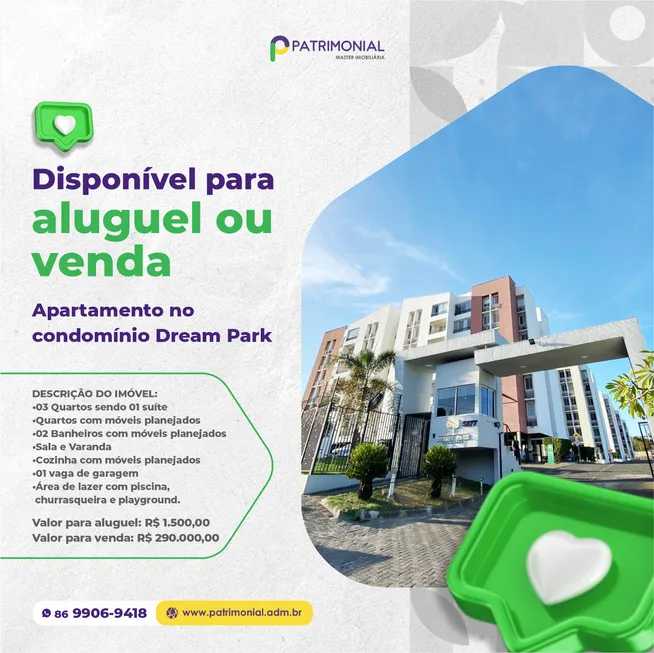 Foto 1 de Apartamento com 3 Quartos à venda, 63m² em Gurupi, Teresina