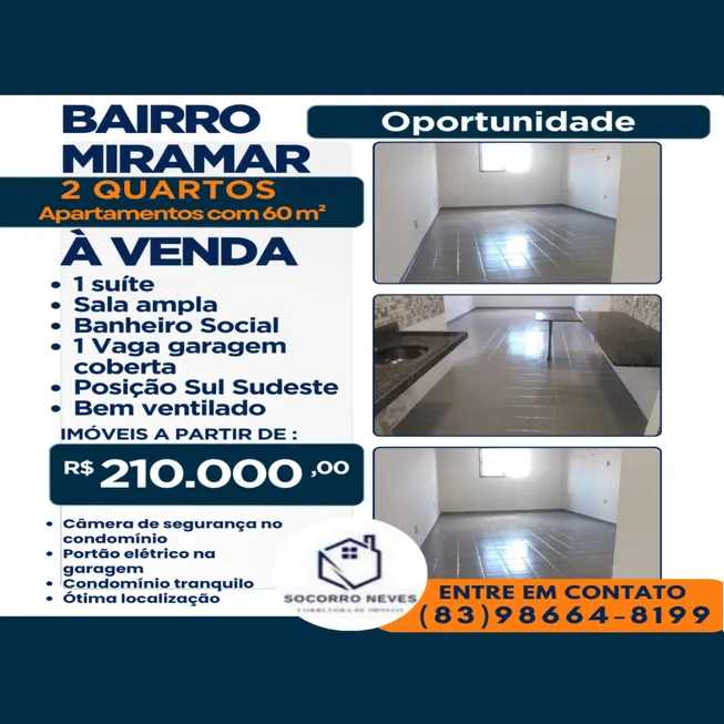 Foto 1 de Apartamento com 2 Quartos à venda, 60m² em Miramar, João Pessoa
