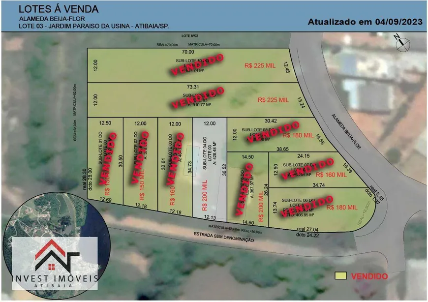 Foto 1 de Lote/Terreno à venda, 428m² em Jardim Paraíso da Usina, Atibaia