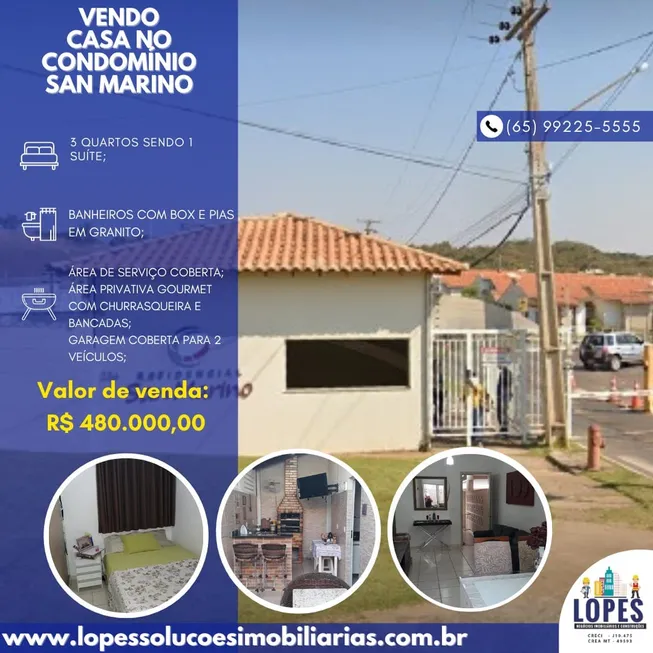 Foto 1 de Casa com 3 Quartos à venda, 100m² em Parque Residencial das Nações Indígenas, Cuiabá