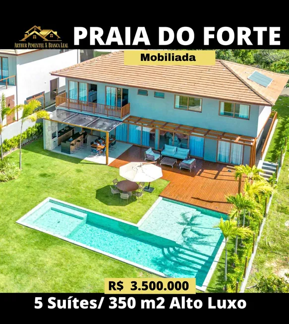 Foto 1 de Casa de Condomínio com 5 Quartos à venda, 350m² em Praia do Forte, Mata de São João