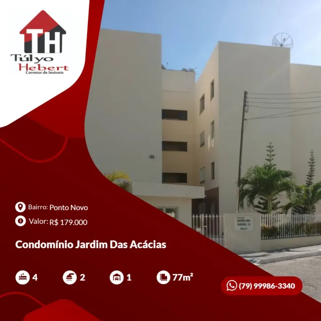 Foto 1 de Apartamento com 3 Quartos à venda, 77m² em Ponto Novo, Aracaju