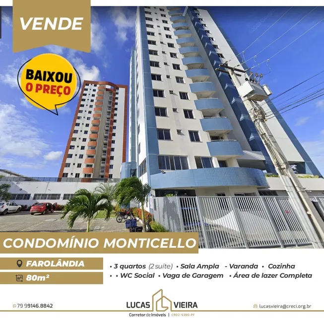 Foto 1 de Apartamento com 3 Quartos à venda, 80m² em Augusto Franco, Aracaju
