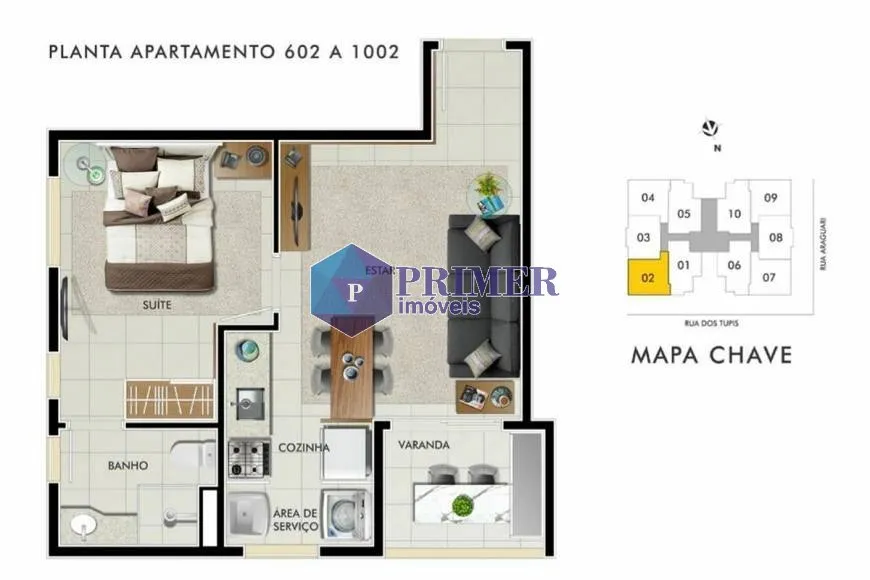 Foto 1 de Apartamento com 2 Quartos à venda, 61m² em Barro Preto, Belo Horizonte