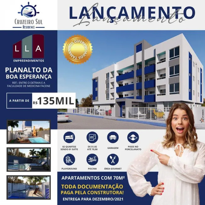 Foto 1 de Apartamento com 2 Quartos à venda, 60m² em Planalto Boa Esperança, João Pessoa