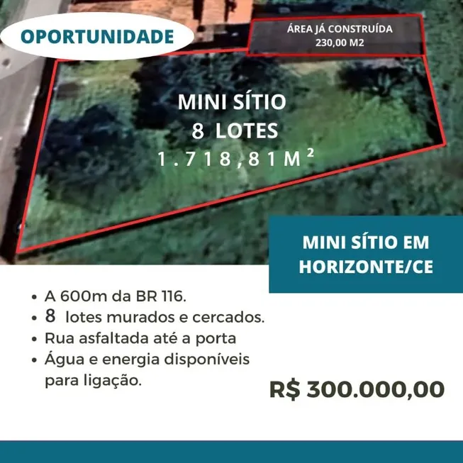 Foto 1 de Lote/Terreno à venda, 1719m² em Marechal Cozinhado, Horizonte