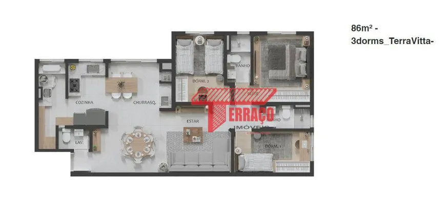 Foto 1 de Apartamento com 3 Quartos à venda, 84m² em Barcelona, São Caetano do Sul