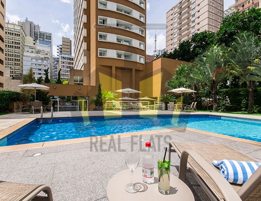 Flat na Alameda Santos, 981, Jardins em São Paulo, por R$ 1.100/Mês