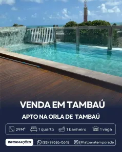 Flat com 1 Quarto à venda, 29m² no Tambaú, João Pessoa