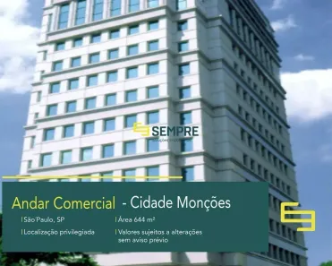 Sala Comercial para alugar, 644m² no Cidade Monções, São Paulo