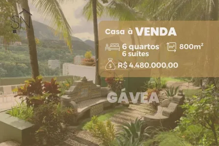 Casa de Condomínio com 6 Quartos à venda, 800m² no Gávea, Rio de Janeiro