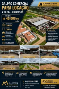 Galpão/Depósito/Armazém com 1 Quarto para alugar, 1000m² no Alto do Sumaré, Mossoró