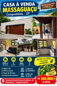 Casa com 3 Quartos à venda, 270m² no Massaguaçu, Caraguatatuba