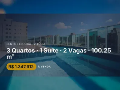 Apartamento com 3 Quartos à venda, 100m² no Bento Ferreira, Vitória