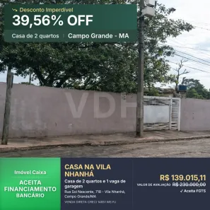Casa com 2 Quartos à venda, 41m² no Jardim Nhanhá, Campo Grande