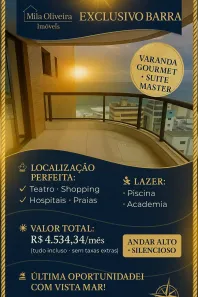 Apartamento com 1 Quarto para alugar, 51m² no Barra, Salvador