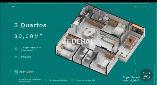 Apartamento com 3 Quartos à venda, 80m² no Tamandaré, Praia de Tamandaré