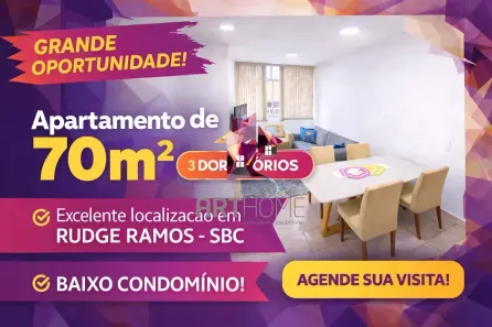Apartamento com 3 Quartos à venda, 70m² no Rudge Ramos, São Bernardo do Campo