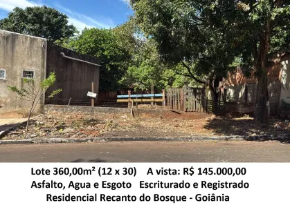 Lote/Terreno à venda, 360m² no Residencial Recanto do Bosque, Goiânia