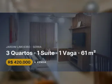 Apartamento com 3 Quartos à venda, 61m² no Jardim Limoeiro, Serra