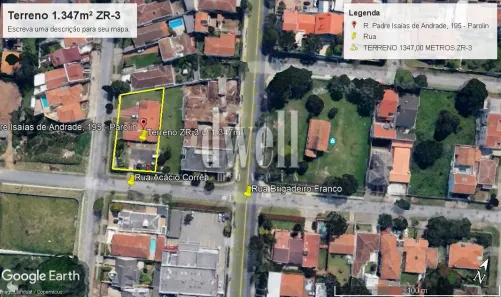 Lote/Terreno à venda, 1347m² no Parolin, Curitiba