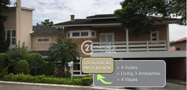 Casa de Condomínio com 4 Quartos para venda ou aluguel, 480m² no Alphaville, Santana de Parnaíba