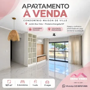 Apartamento com 3 Quartos à venda, 107m² no Jardim Boa Vista, Pindamonhangaba