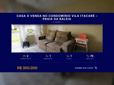 Casa com 2 Quartos à venda, 70m² no Praia da Baleia, Serra