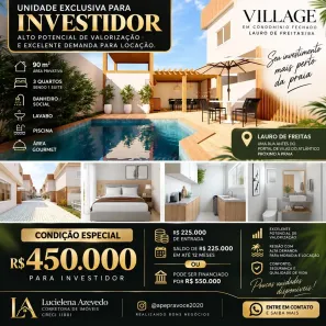 Casa com 3 Quartos à venda, 90m² no Pitangueiras, Lauro de Freitas