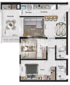 Apartamento com 2 Quartos à venda, 70m² no Jardim Estoril IV, Bauru