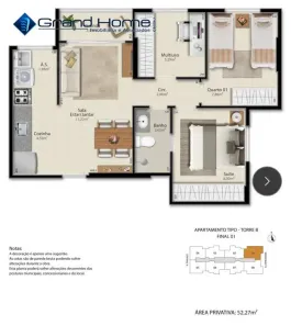 Apartamento com 2 Quartos à venda, 46m² no Morada de Santa Fé, Cariacica