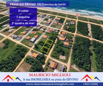 Lote/Terreno à venda, 300m² no Praia do Ervino, São Francisco do Sul