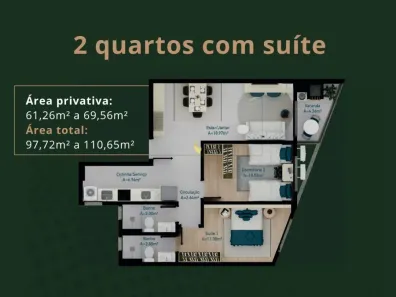 Apartamento com 2 Quartos à venda, 61m² no Cachoeira do Bom Jesus, Florianópolis