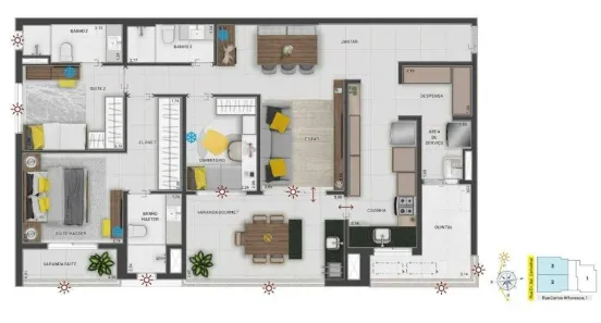 Apartamento com 3 Quartos à venda, 126m² no Gonzaga, Santos