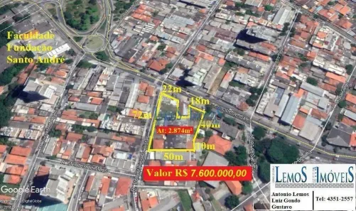 Lote/Terreno à venda, 2874m² no Vila Príncipe de Gales, Santo André